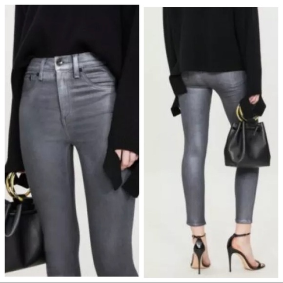 RAG & BONE Coated Blue Ankle Skinny Jeans 28 - Picture 2 of 8